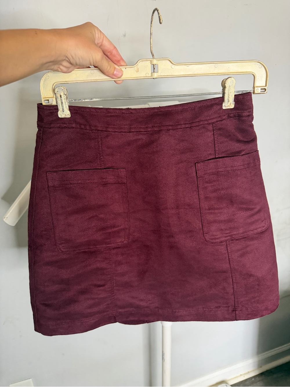 Old Navy Burgundy Mini Skirt with Front Pockets